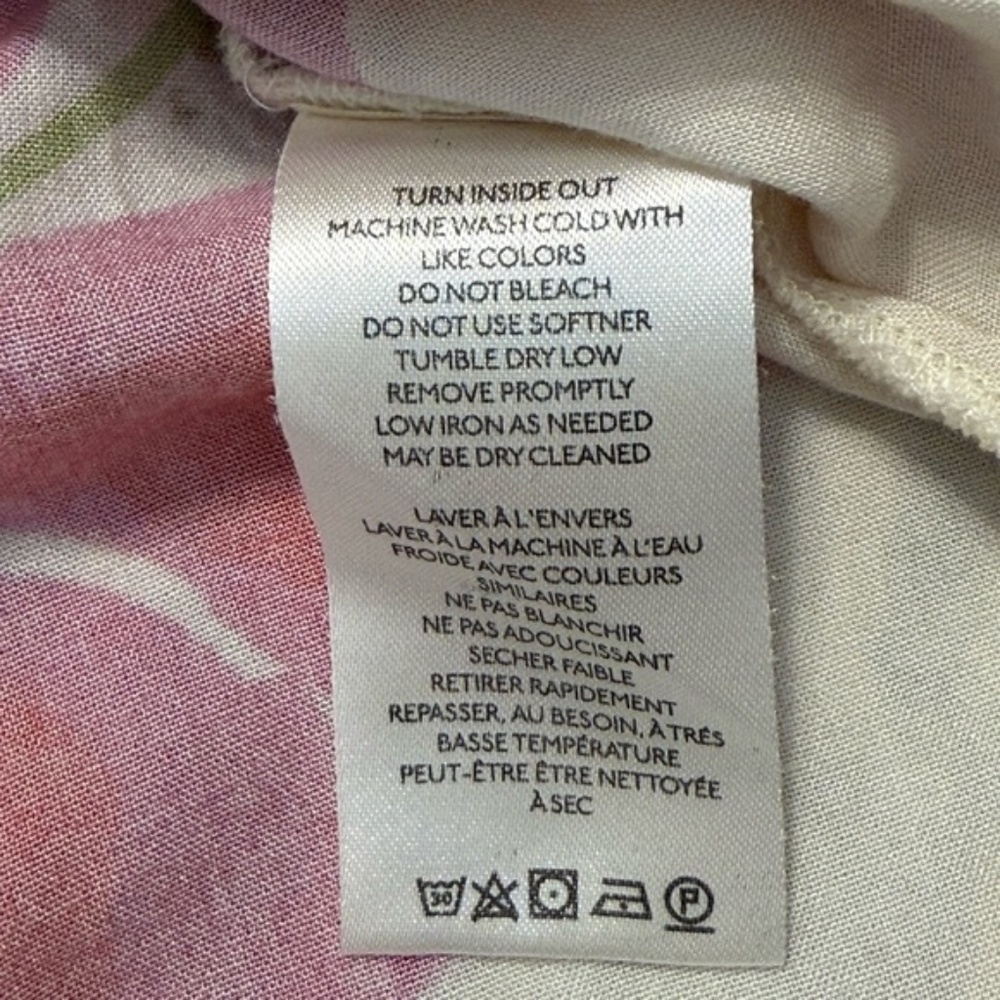 Free People Share Good Vibes Buttondown XS Ivory Pink Combo Floral - Picture 12 of 12